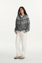 Fair Isle Knit Hoodie