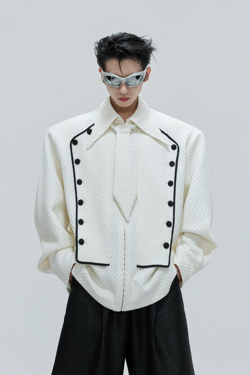 Double Breasted Woven Shirt Jacket