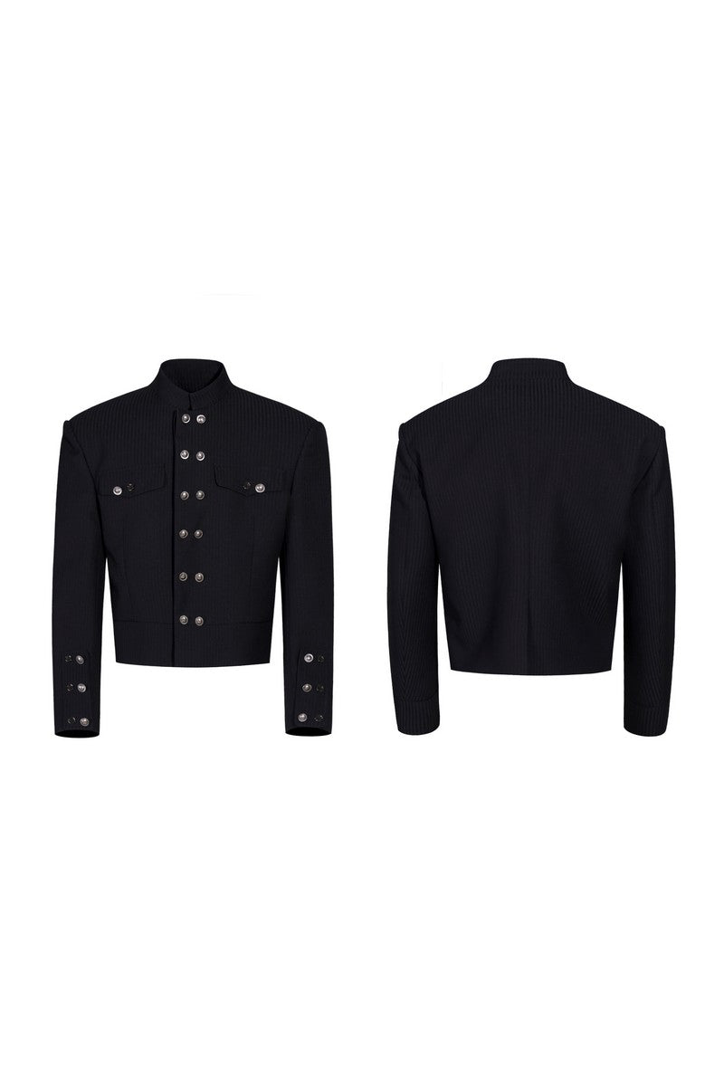 Pinstripe Double Breasted Suit Jacket