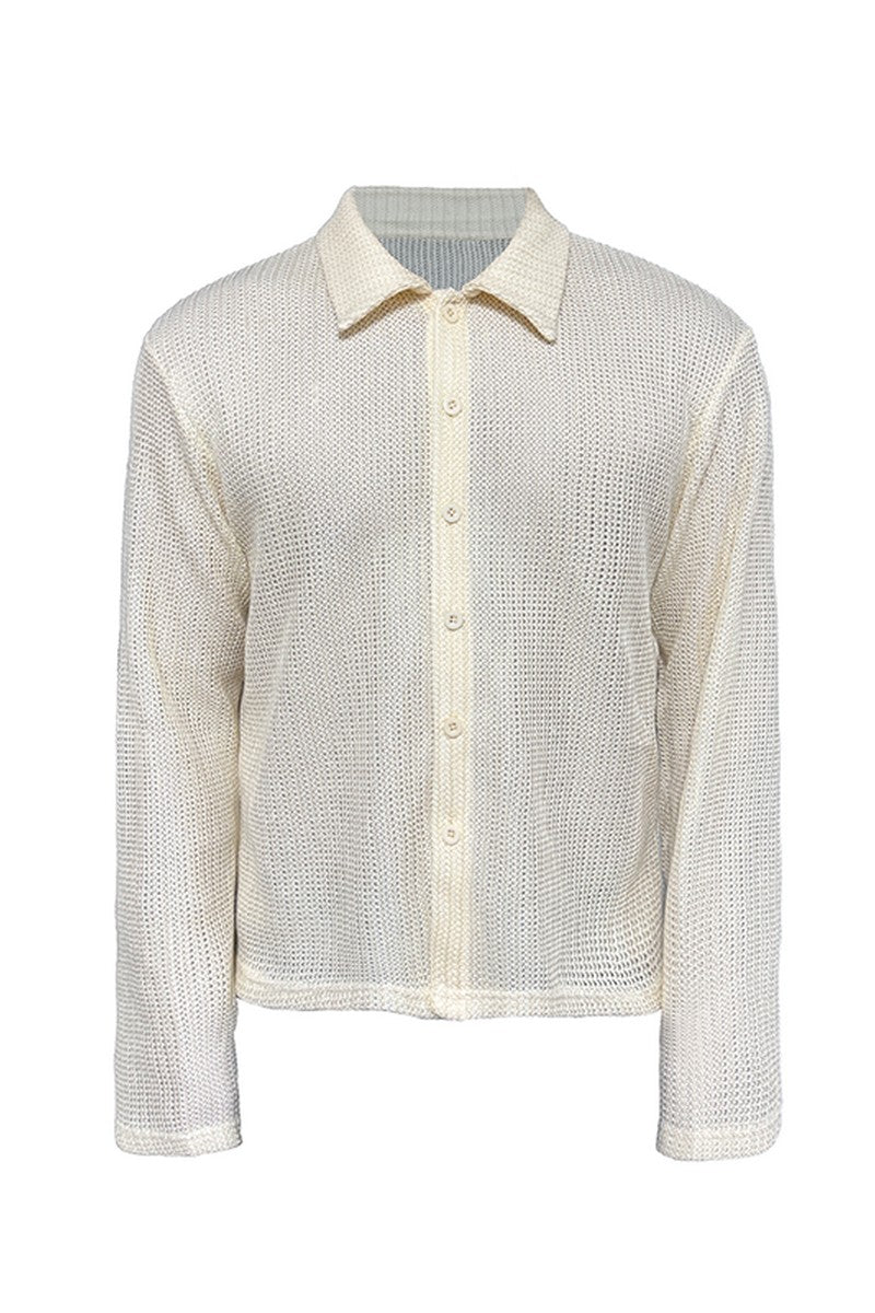 Woven Textured Long Sleeve Shirt