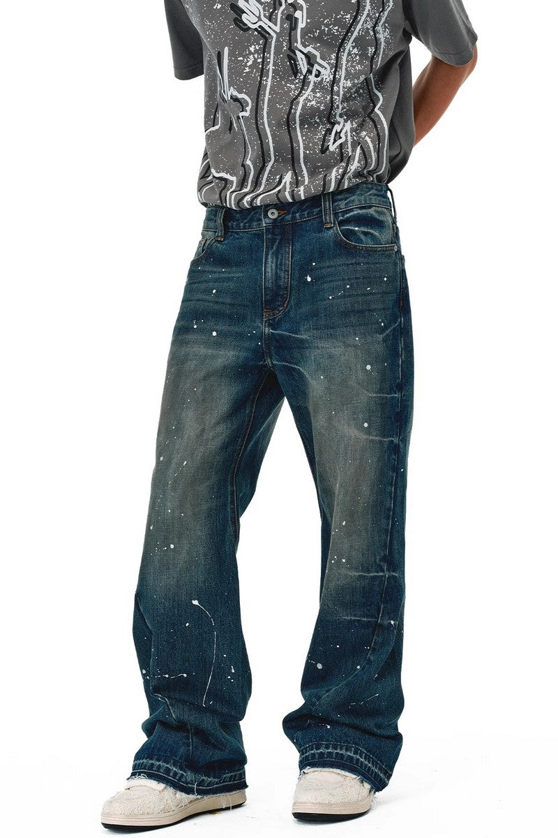 Paint Splatter Flare Jeans