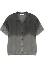 Ombre Wool Knit Polo Cardigan