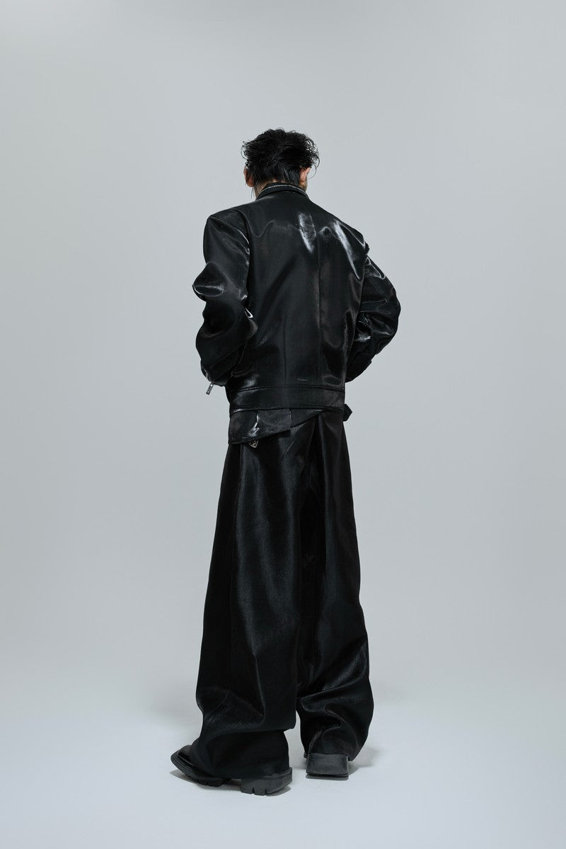 Glossy Layered Rhinestone Jacket