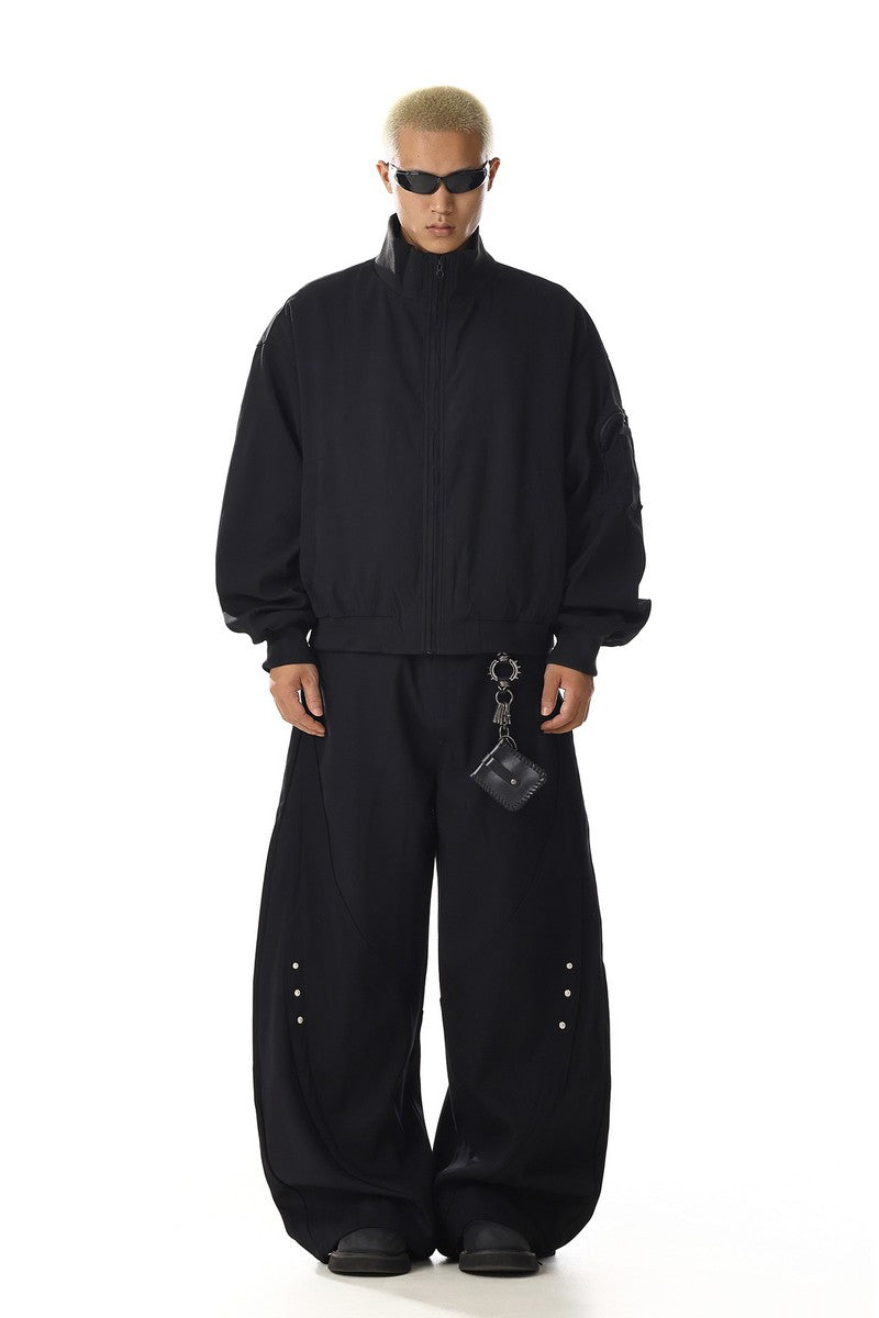 Black Short Mock Neck Jacket