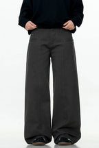 Cement Gray Straight Cargo Pants