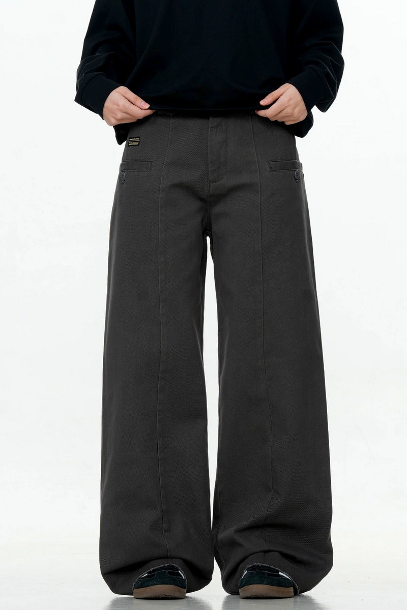 Cement Gray Straight Cargo Pants