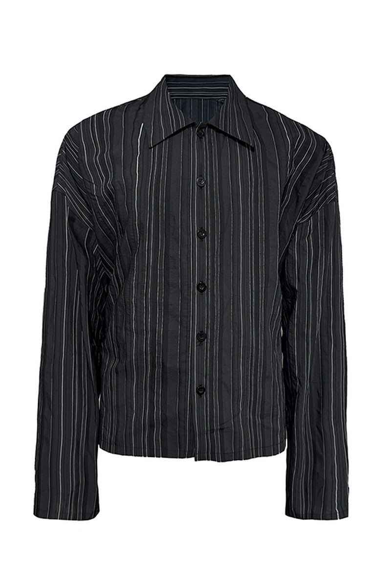 Textured Striped Overshirt