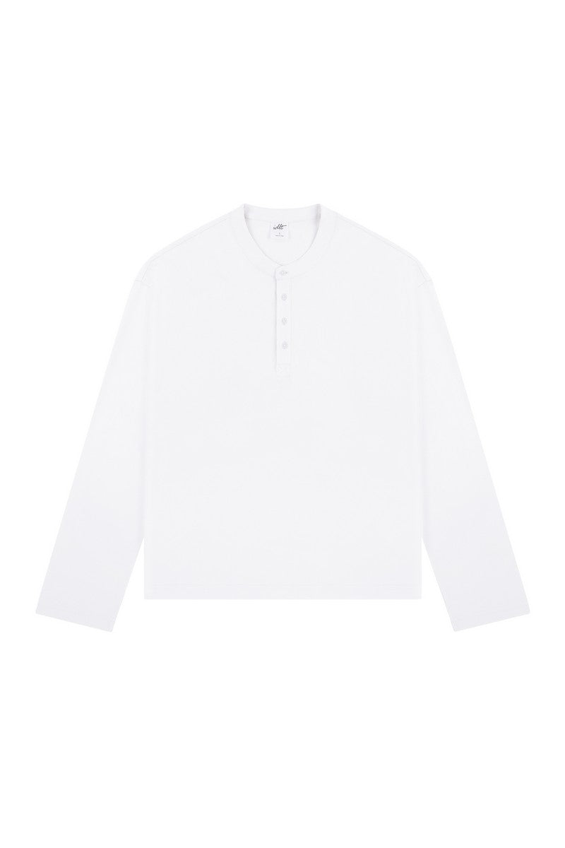 Boxy Henley Long Sleeve Tee