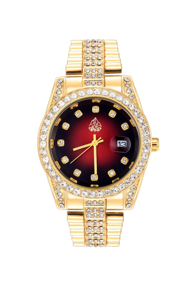 Diamond Pave Date Watch