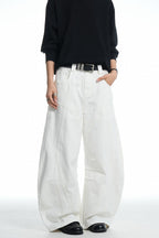 White Deconstructed Blade Jeans