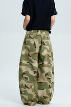Camo Pleated Wide Leg Pants