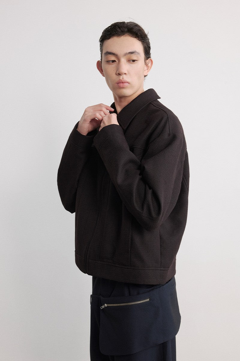 Textured Jacquard Utility Jacket