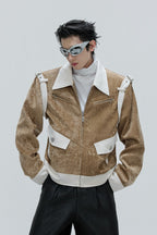 Silk Velvet Contrast Pocket Jacket