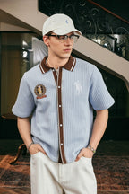 Crochet Contrast Vacation Shirt