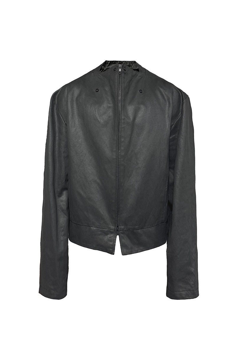 Structured Collar Leather Jacket