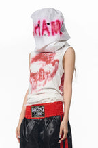 Graphic Mock Neck Tank