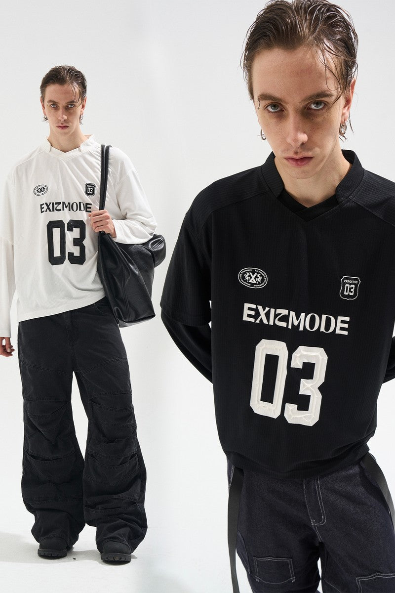 Striped Layered Jersey Long Sleeve Tee