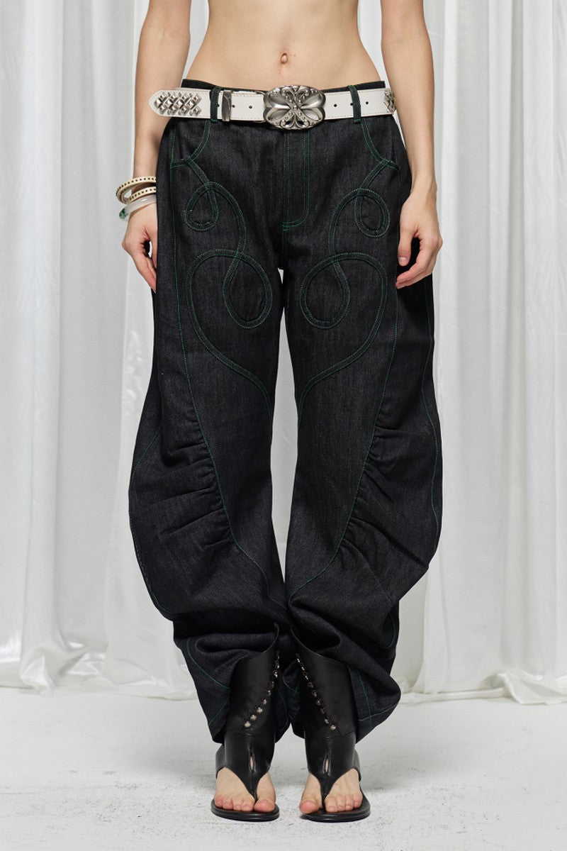 Heart Patch Vintage Straight Jeans