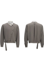 Asym Button Point Collar Jacket