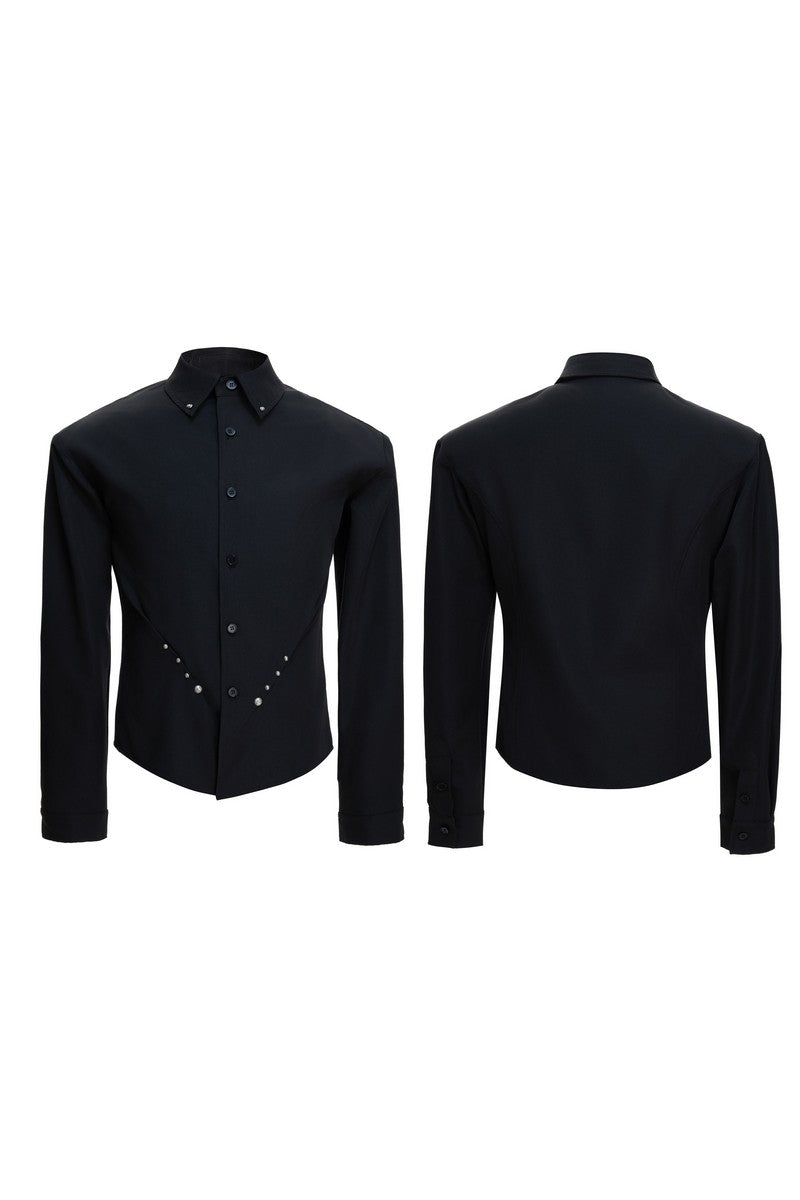 Studded Waist Pleated Shirt