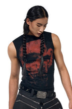 Graphic Mock Neck Tank