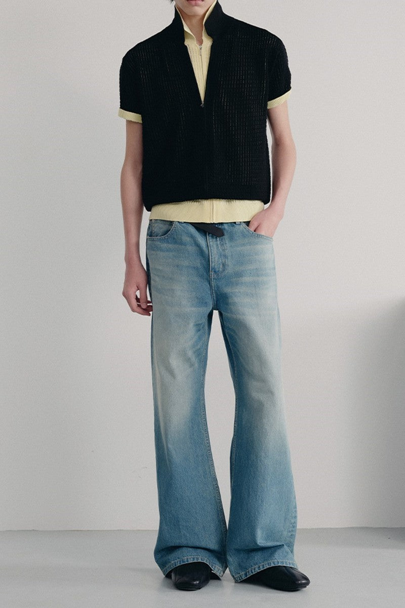 Vintage Washed Straight Jeans