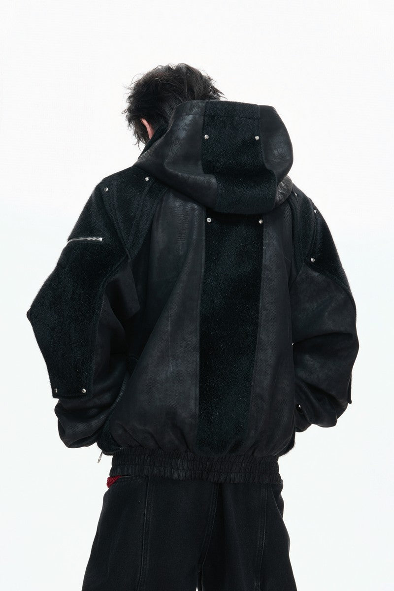 Armor Patchwork Hooded Jacket