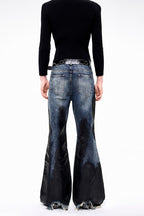 Waxed Flare Washed Jeans