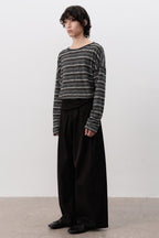 Striped Knit Oversized Long Sleeve