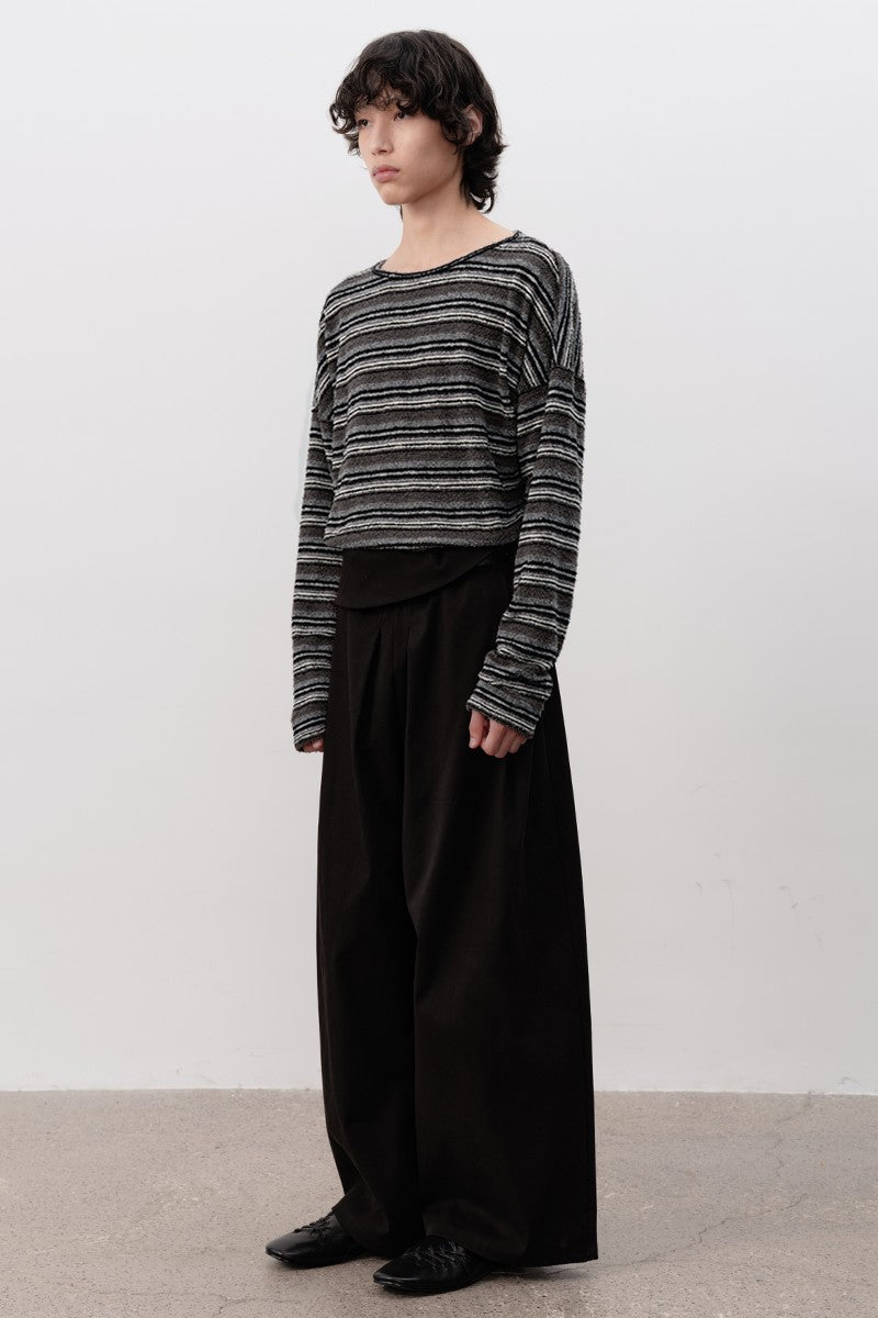 Striped Knit Oversized Long Sleeve