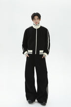 Colorblock Zip Stand Collar Jacket