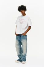 Washed Blue Vintage Straight Jeans