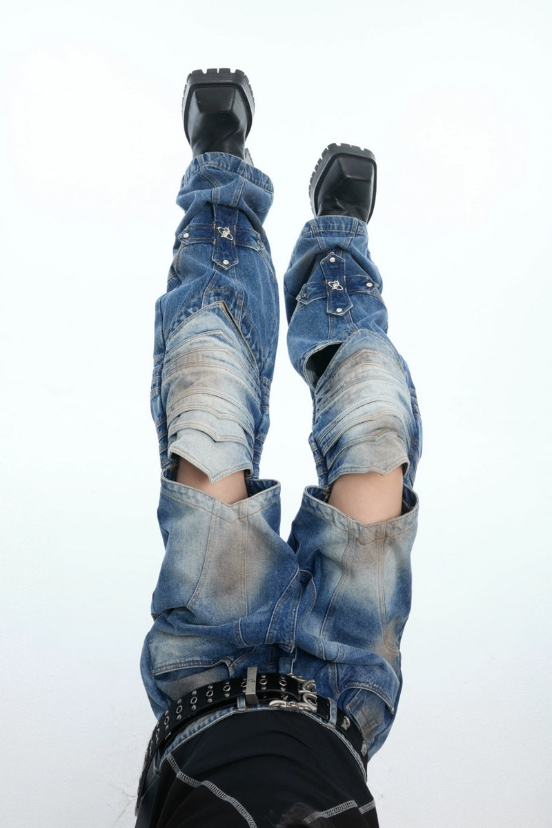 Armored Cross Cutout Denim
