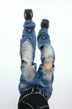 Armored Cross Cutout Denim