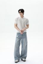 Textured V-Neck Lightweight Tee