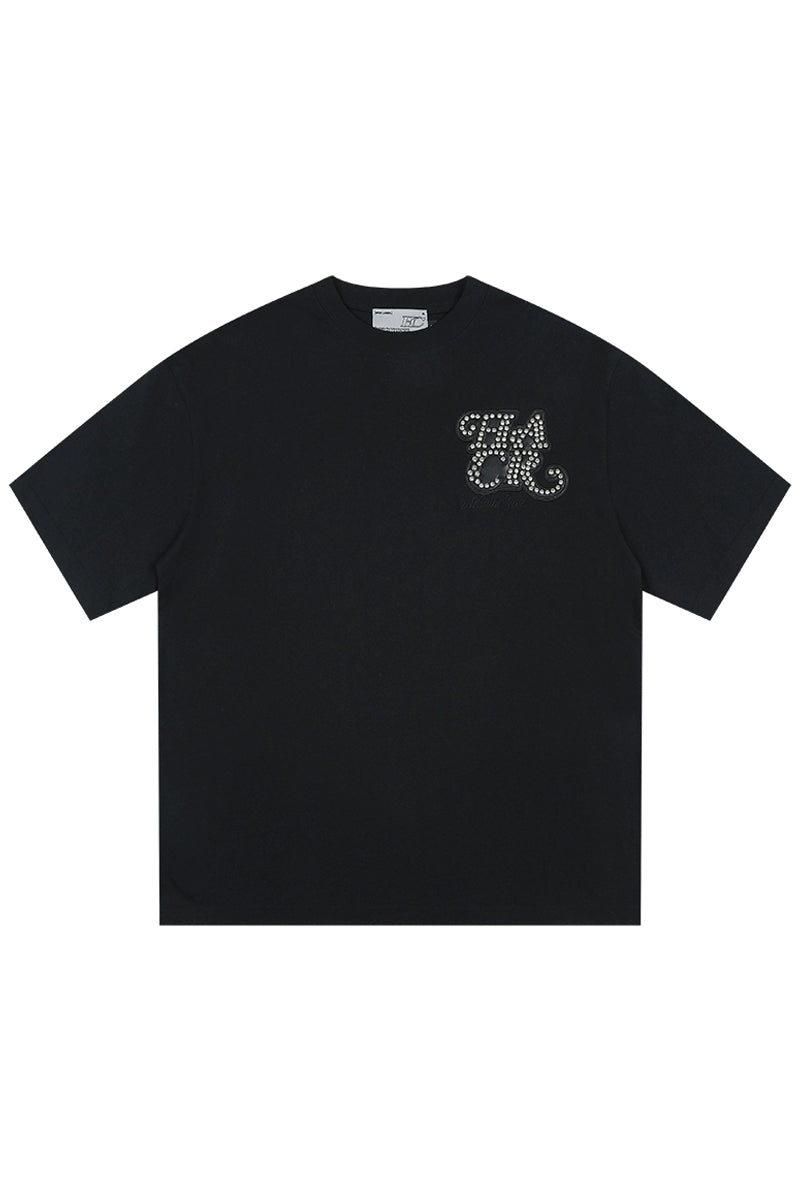 Rhinestone Patch Basic T-Shirt