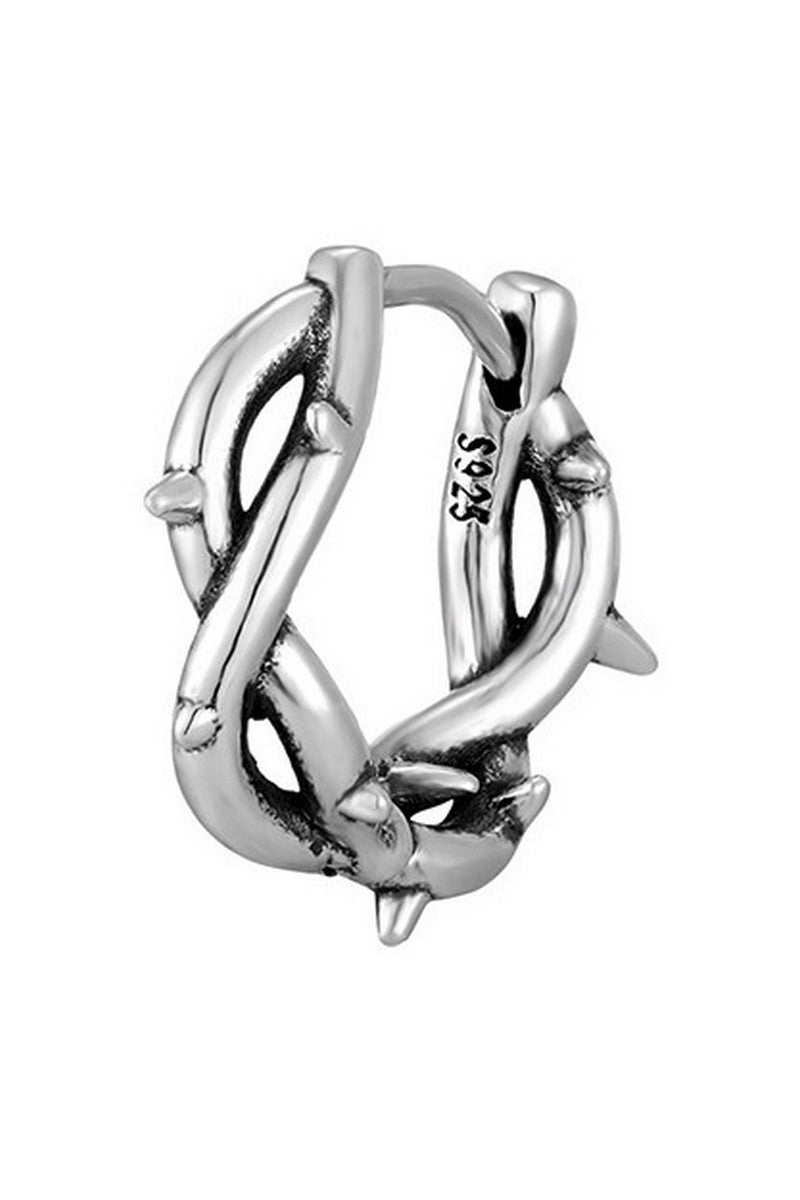 Silver Thorn Hoop Earrings