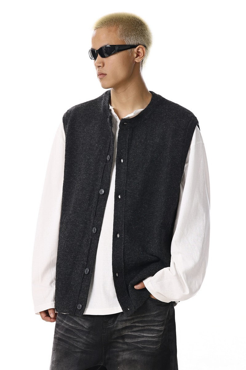 Layered Knit Vest Cardigan