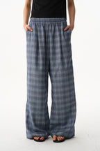 Leather Panel Straight Pants