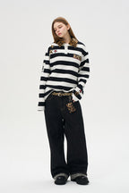 Striped Leopard Panel Polo