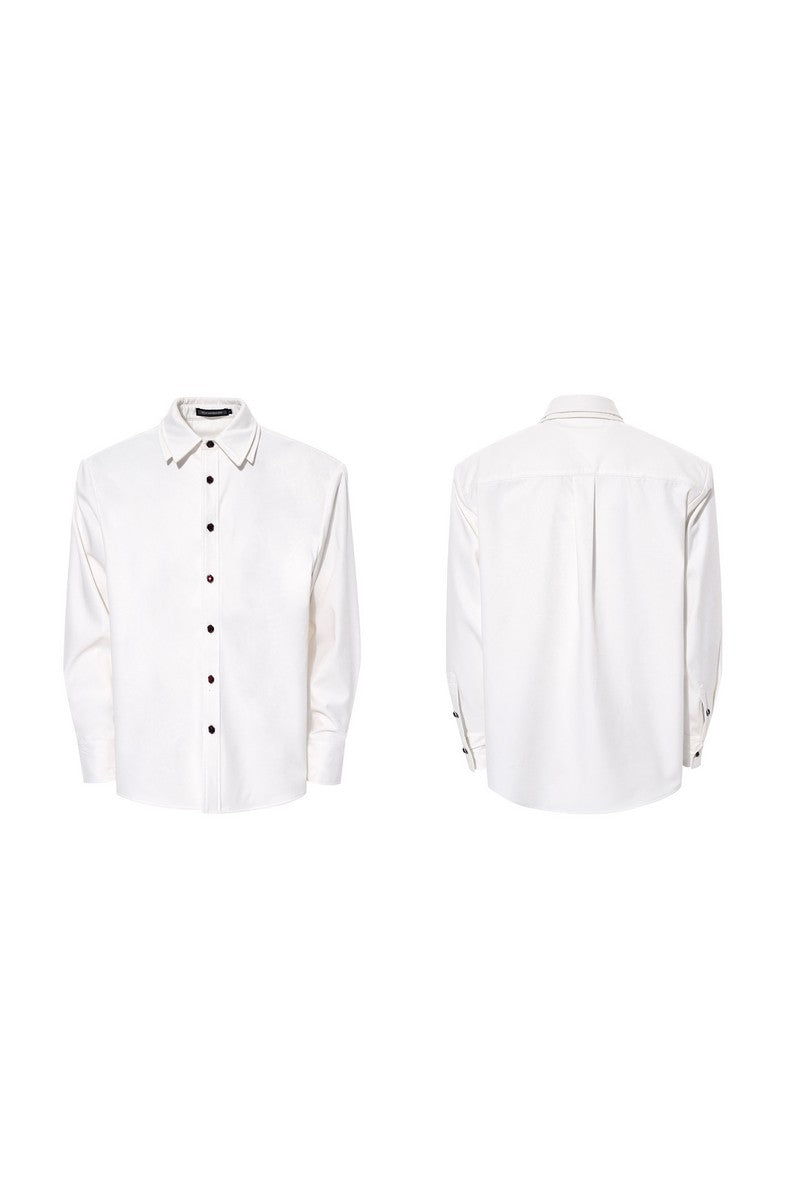 Double Collar Padded Dress Shirt