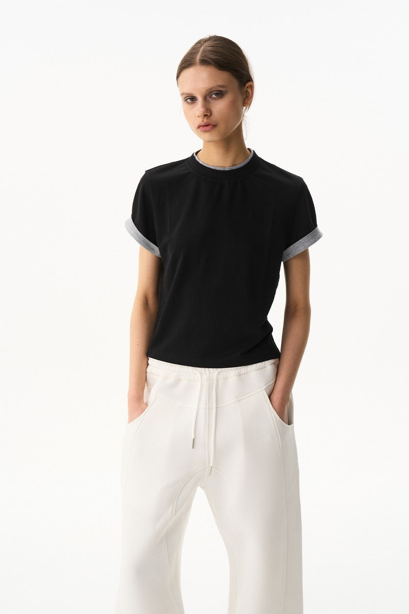 Layered Embroidered Slim Tee