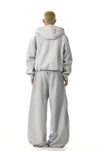 Grey Deconstructed Wide Sweatpants