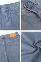 Washed Blue Flared Pants