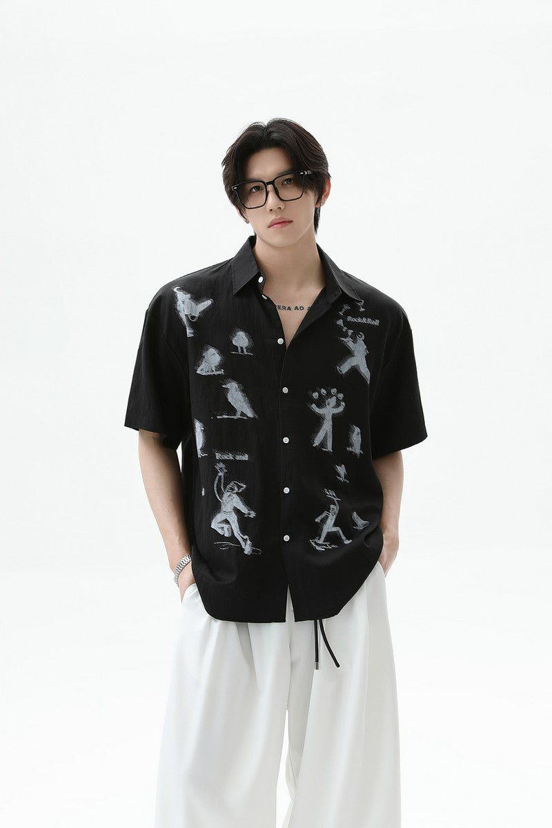 Tencel Phantom Print Short Sleeve Shirt