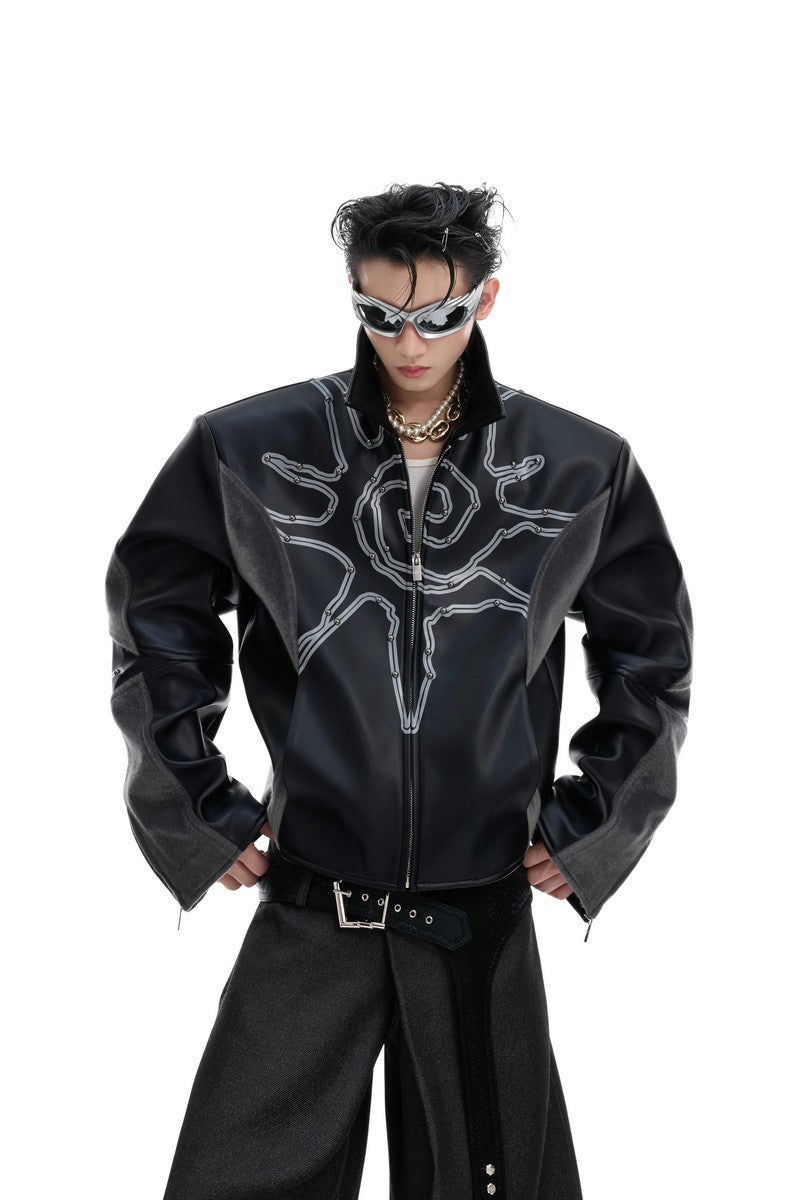 Deconstructed Studded Jacket