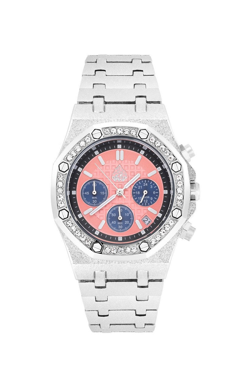 Iced Rainbow Link Watch