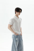 Textured V-Neck Lightweight Tee