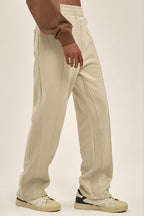 Velvet Drawstring Flared Trousers