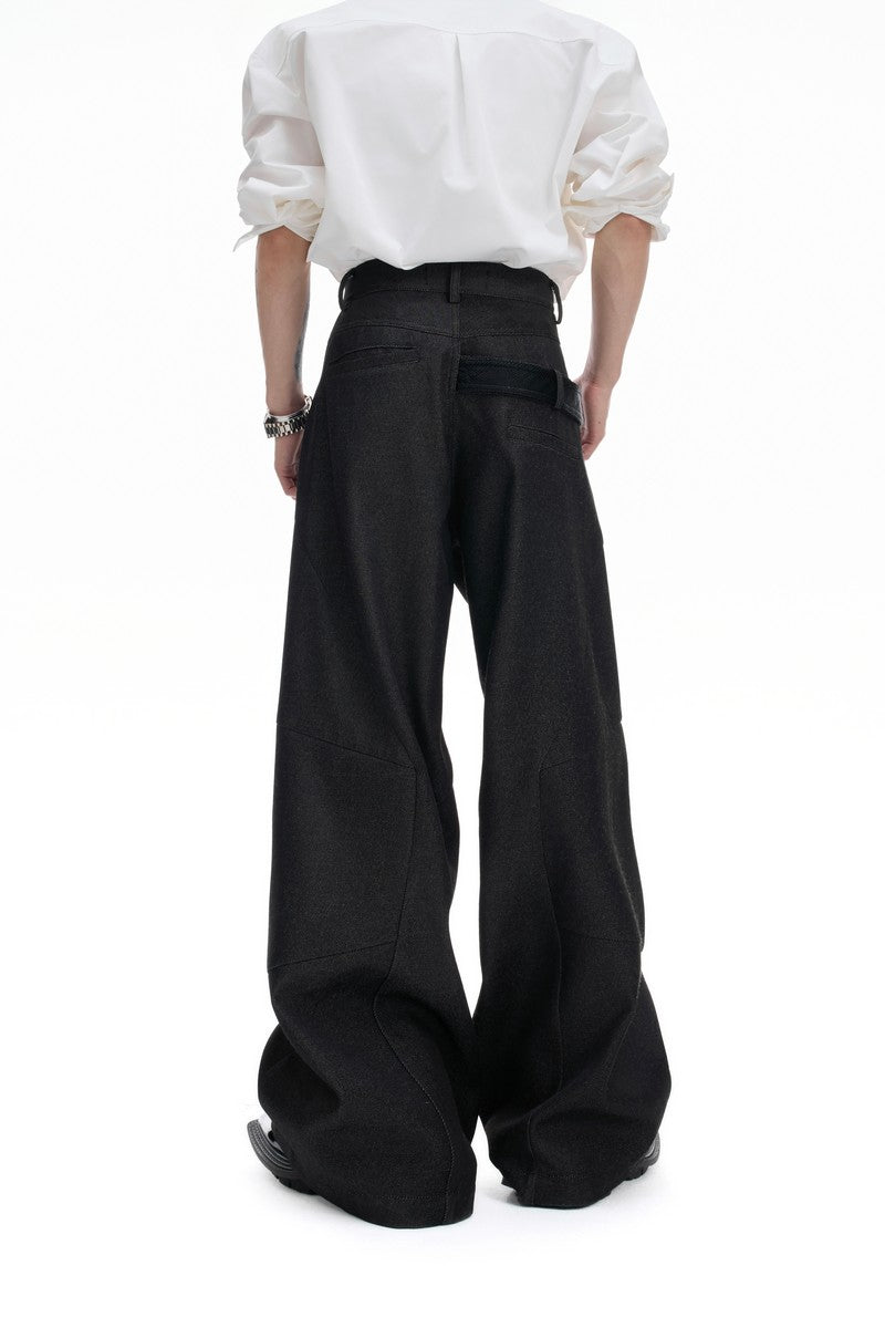 Croc Trim Straight Trousers